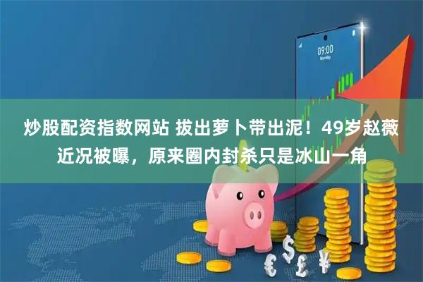 炒股配资指数网站 拔出萝卜带出泥！49岁赵薇近况被曝，原来圈内封杀只是冰山一角